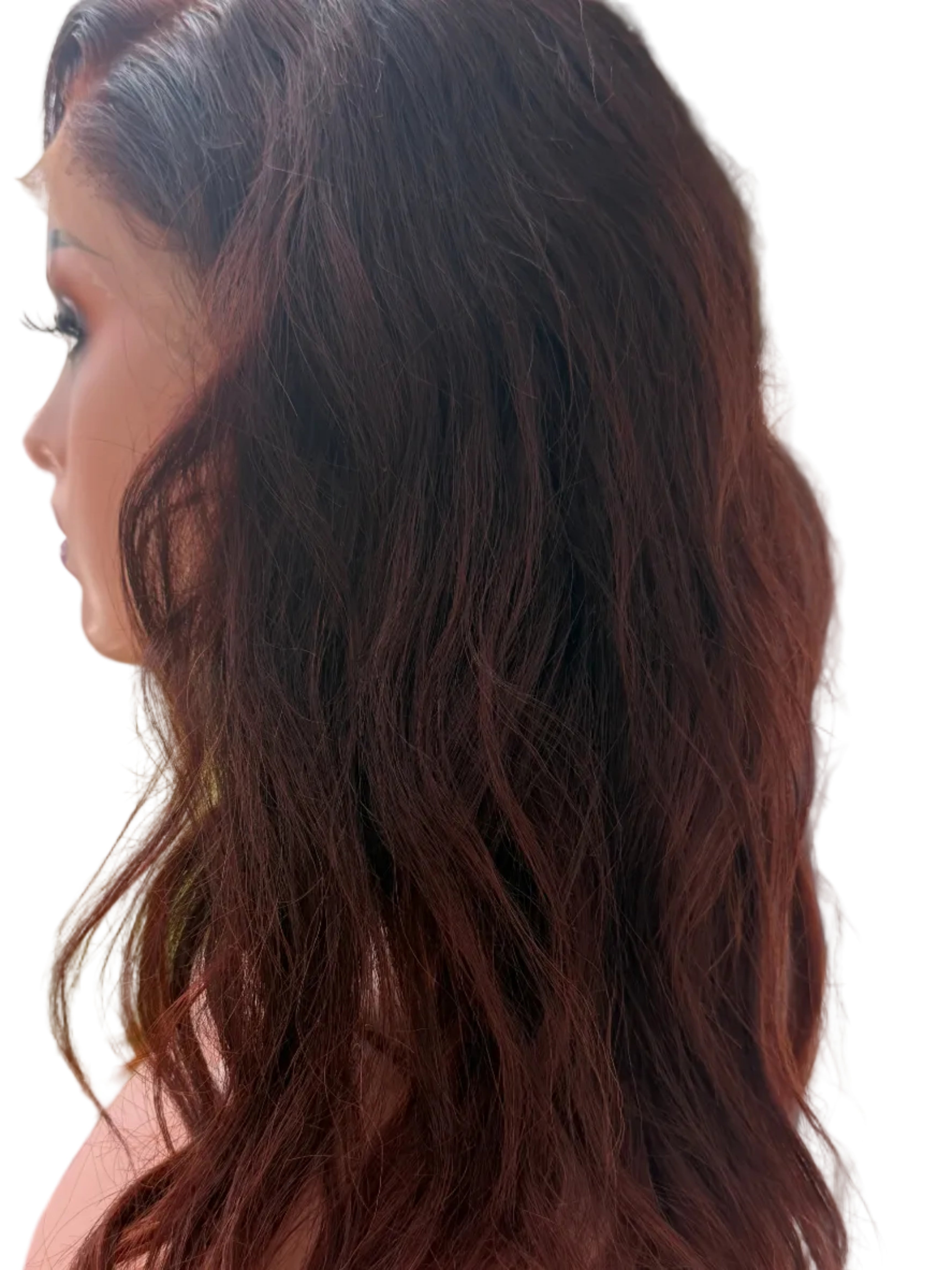 18" Burgundy Body Wave Human Hair Lace Front Wig