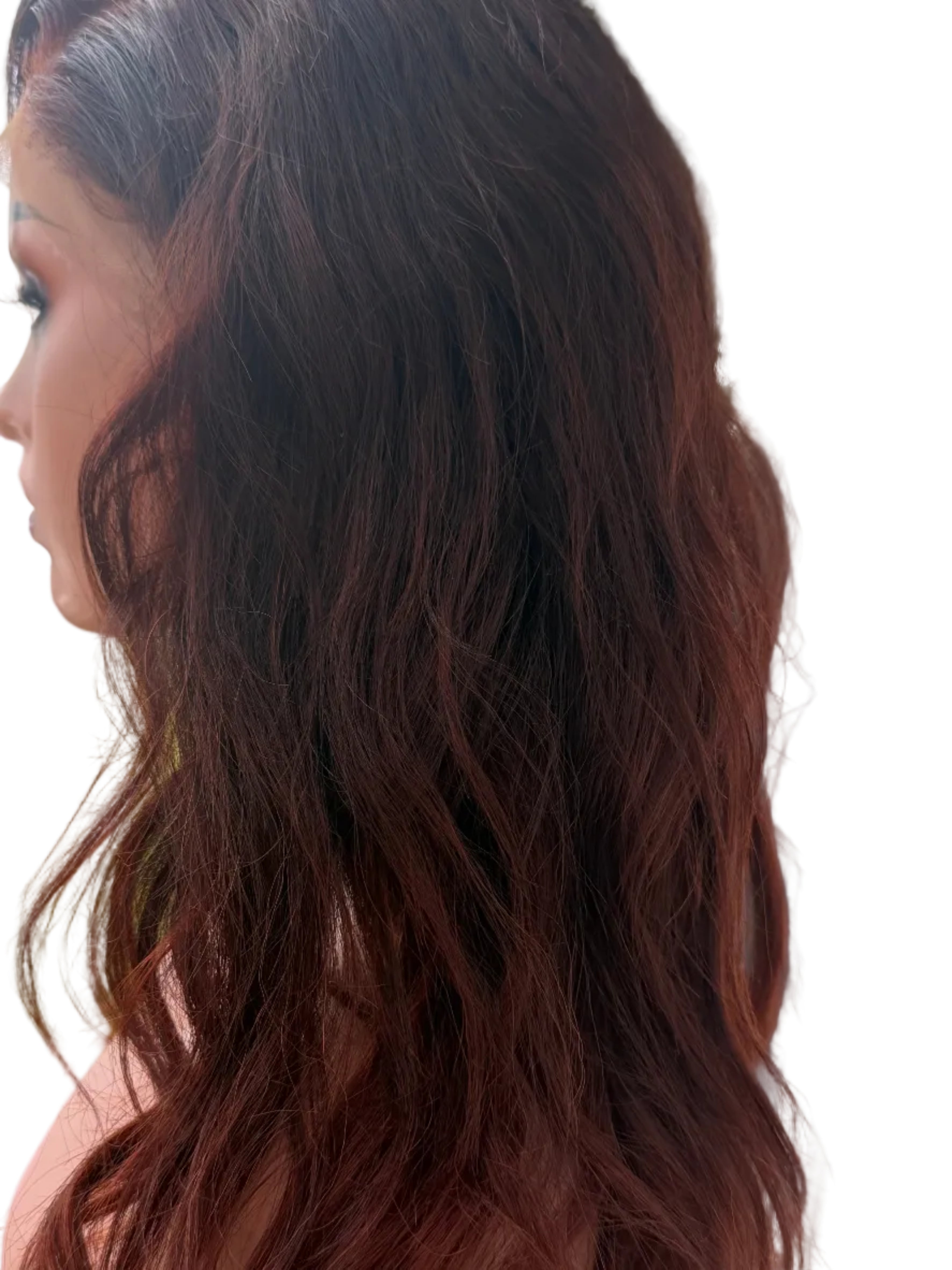 18" Burgundy Body Wave Human Hair Lace Front Wig